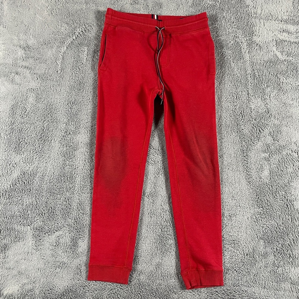 Tommy Hilfiger Sweatpants Mens XS Red Lined Stretch Elastic Waist Drawstring